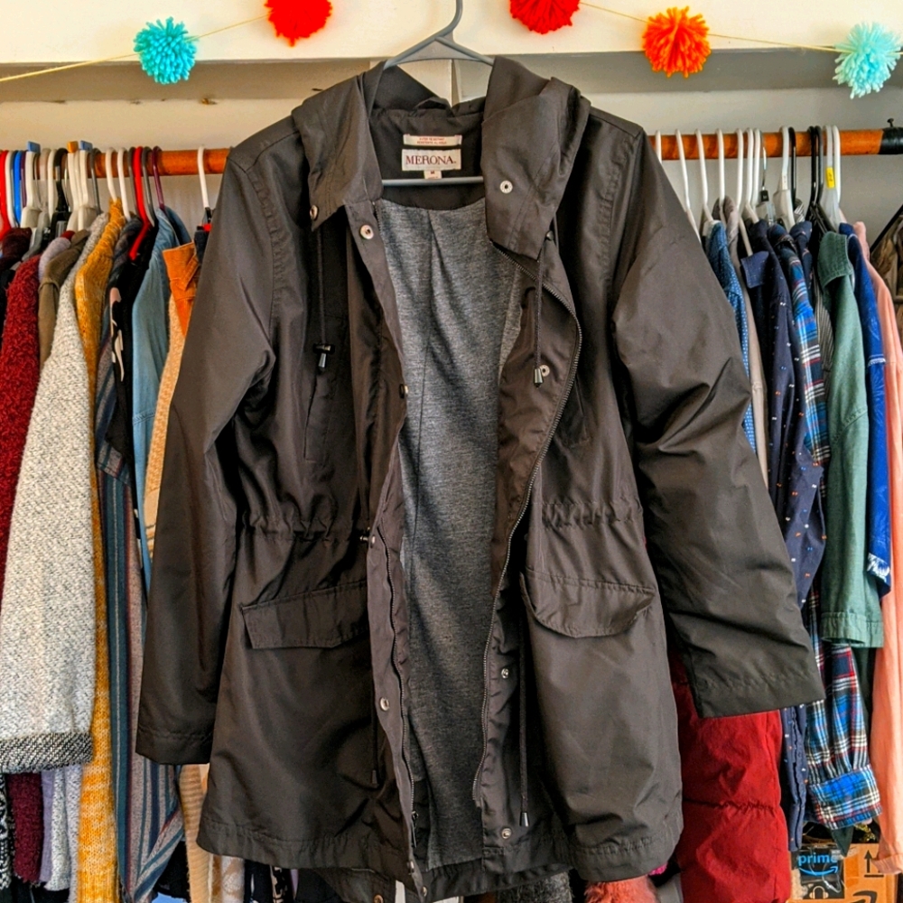 Black raincoat